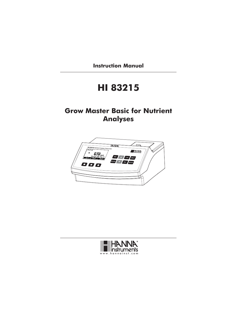 Hanna Instruments HI 83215 User Manual | 52 pages