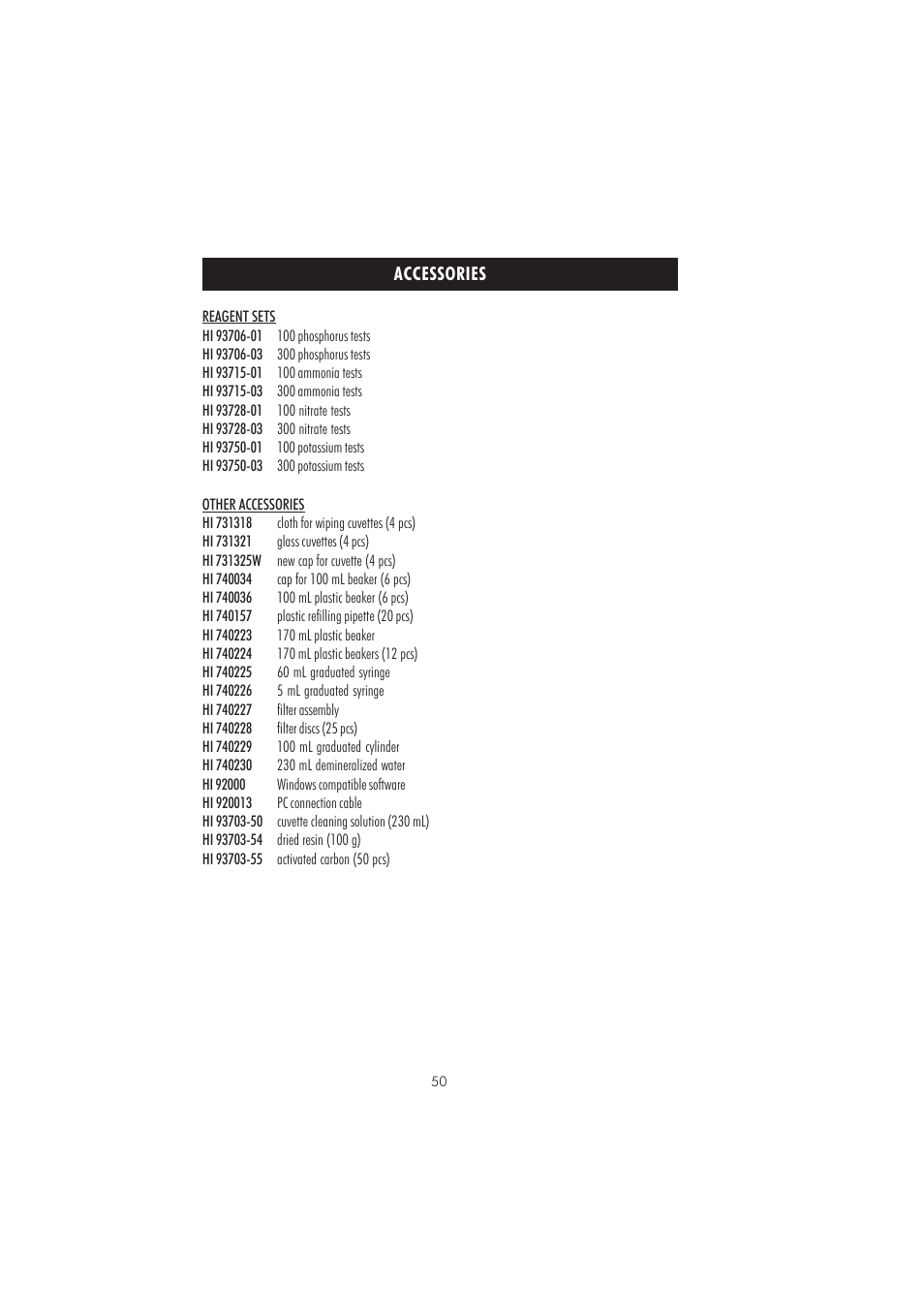 Hanna Instruments HI 83215 User Manual | Page 50 / 52