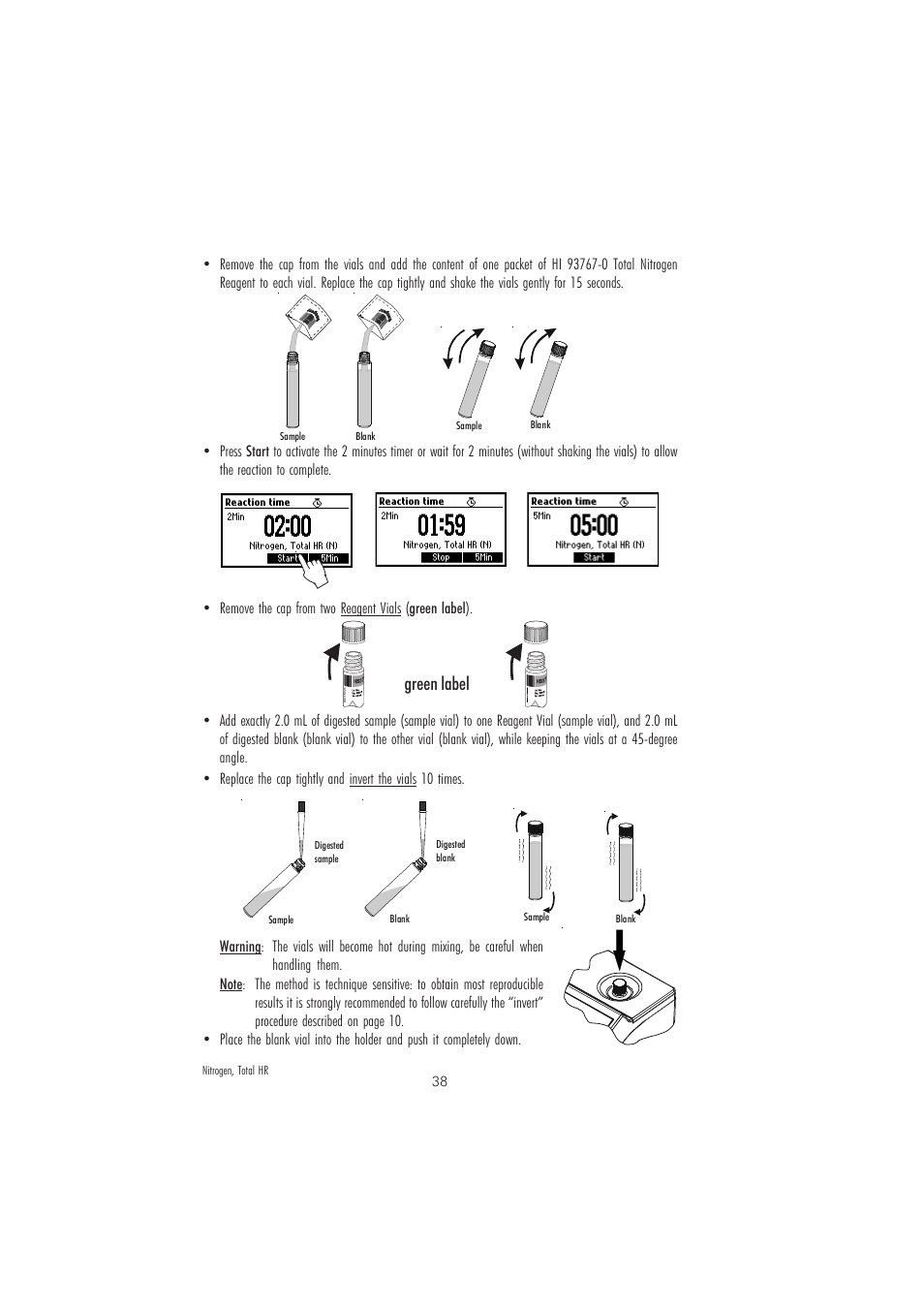 Green label | Hanna Instruments HI 83214 User Manual | Page 38 / 72