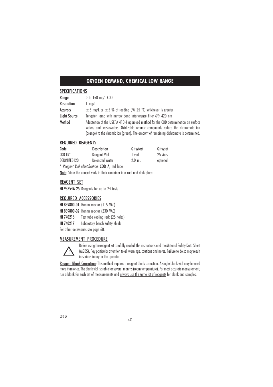 Hanna Instruments HI 83214 User Manual | Page 40 / 72