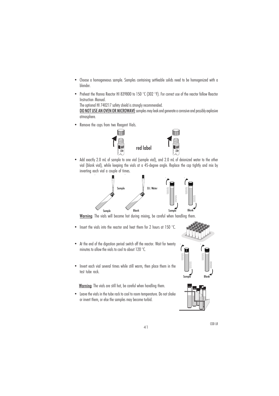 Red label | Hanna Instruments HI 83214 User Manual | Page 41 / 72