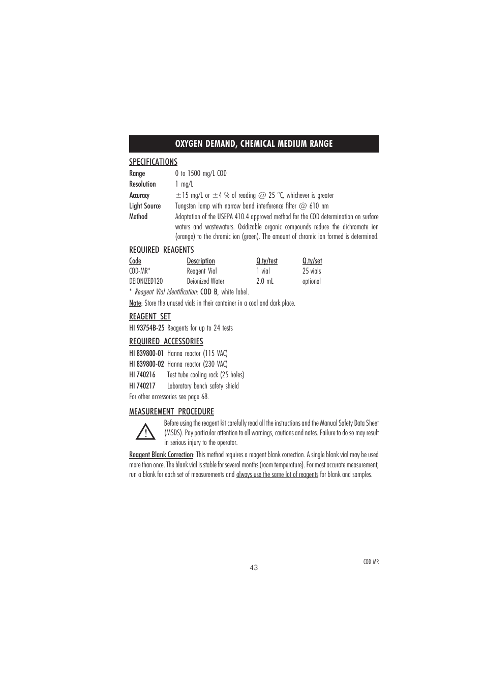 Hanna Instruments HI 83214 User Manual | Page 43 / 72