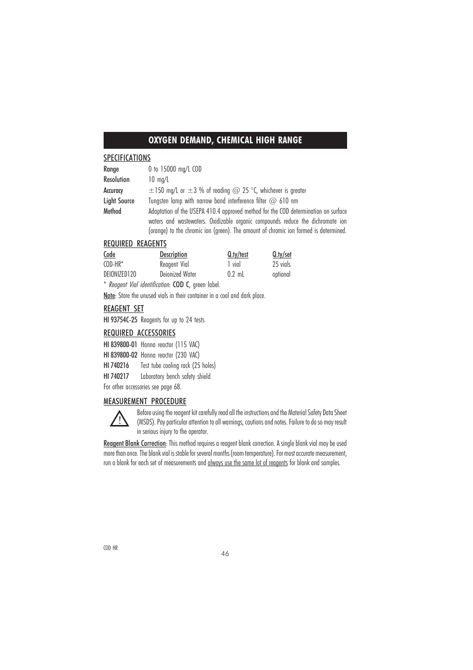 Hanna Instruments HI 83214 User Manual | Page 46 / 72