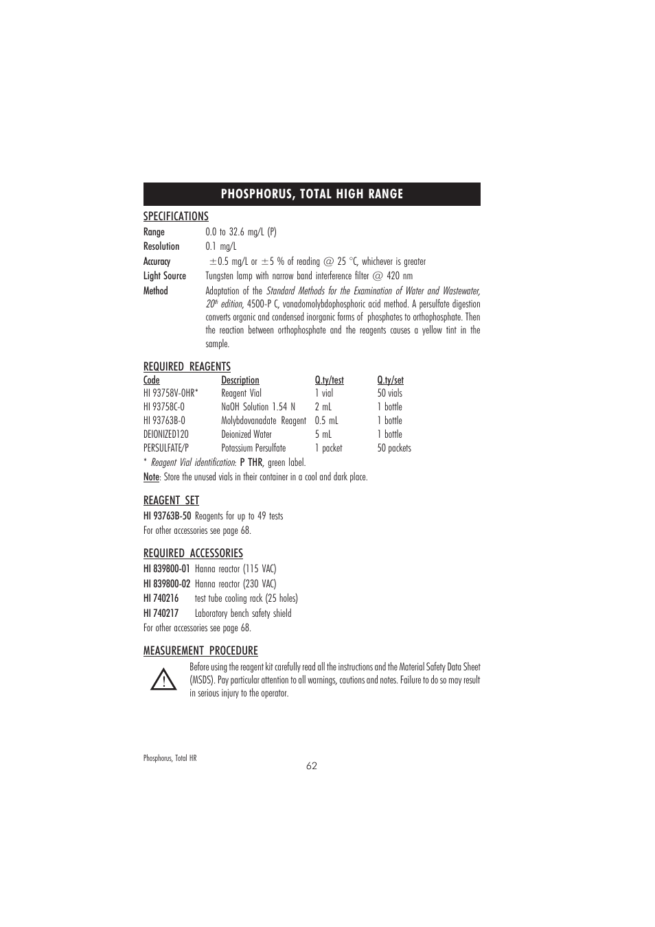 Hanna Instruments HI 83214 User Manual | Page 62 / 72