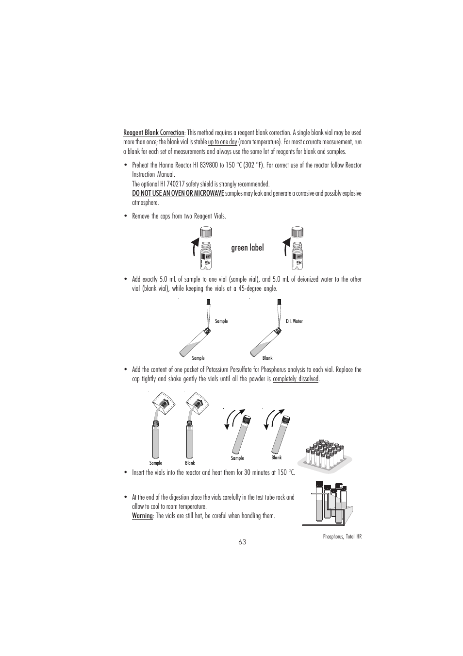 Green label | Hanna Instruments HI 83214 User Manual | Page 63 / 72