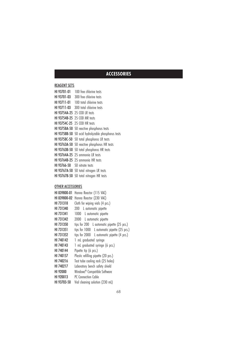 Hanna Instruments HI 83214 User Manual | Page 68 / 72