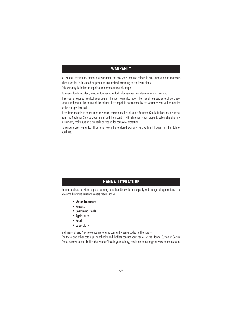 Hanna Instruments HI 83214 User Manual | Page 69 / 72
