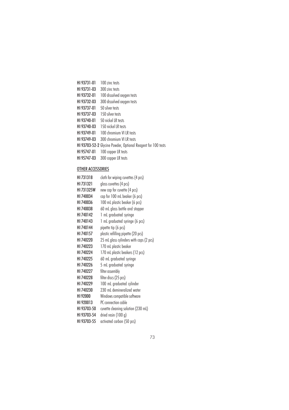 Hanna Instruments HI 83213-2008 User Manual | Page 73 / 76