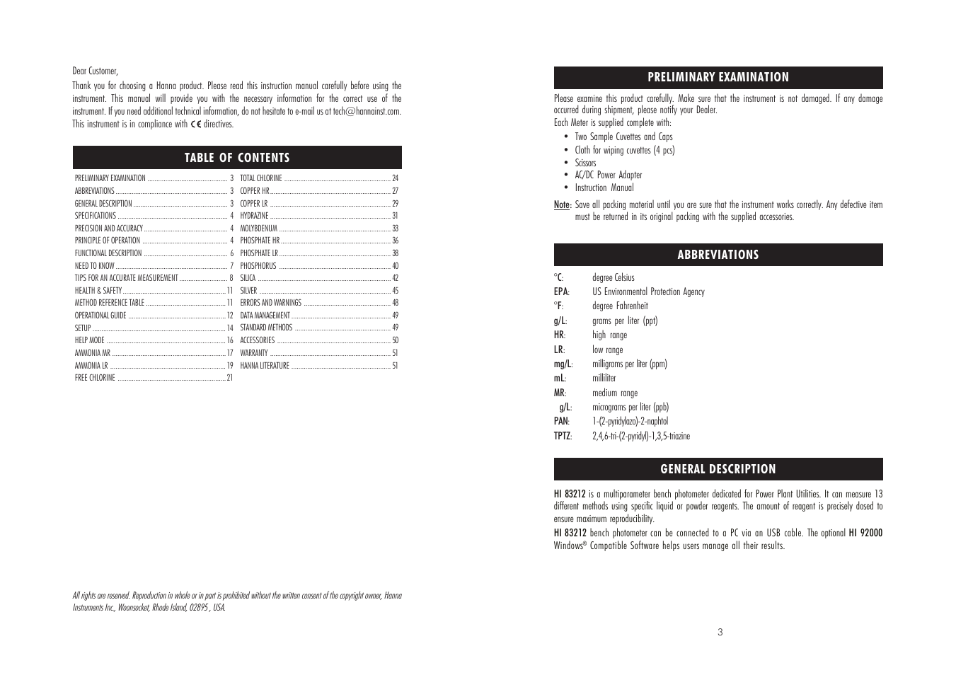 Hanna Instruments HI 83212 User Manual | Page 2 / 27