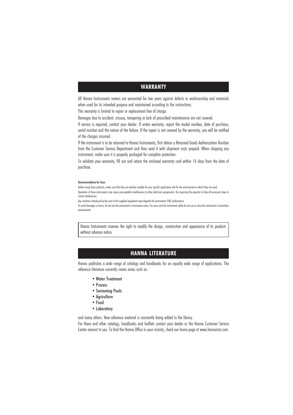 Hanna Instruments HI 83211 User Manual | Page 67 / 68