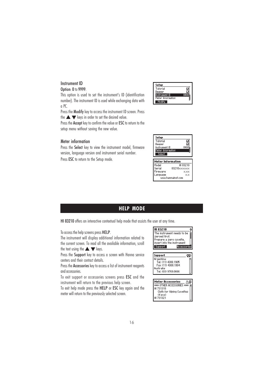 Hanna Instruments HI 83210-01 User Manual | Page 16 / 52