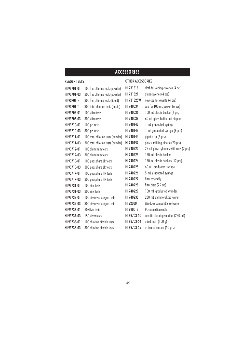 Hanna Instruments HI 83210-01 User Manual | Page 49 / 52