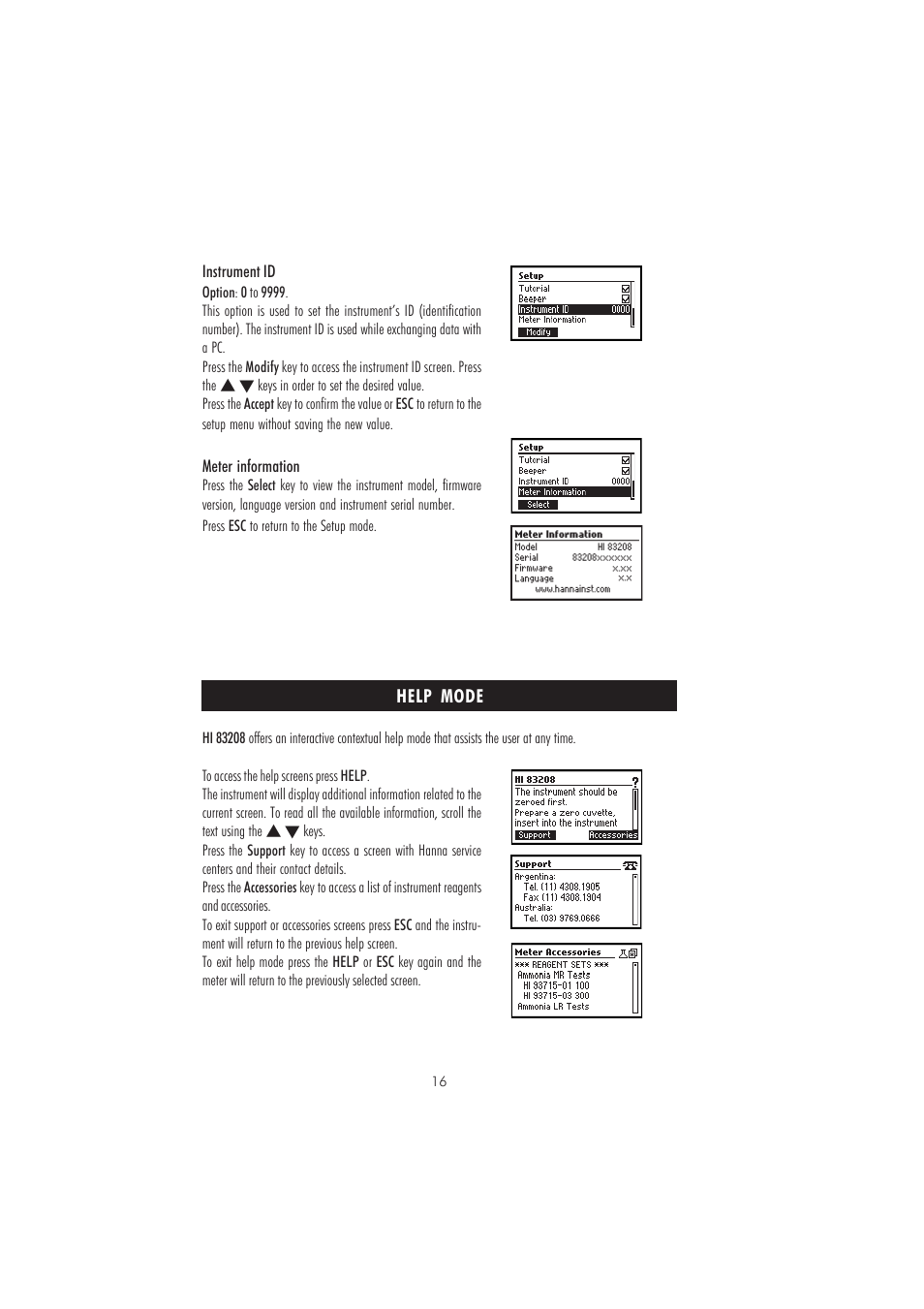 Hanna Instruments HI 83208 User Manual | Page 16 / 76