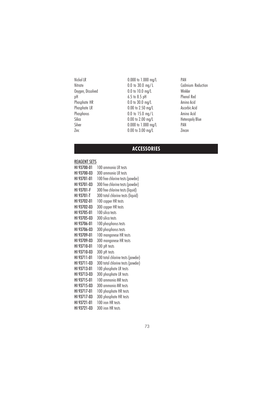 Hanna Instruments HI 83208 User Manual | Page 73 / 76