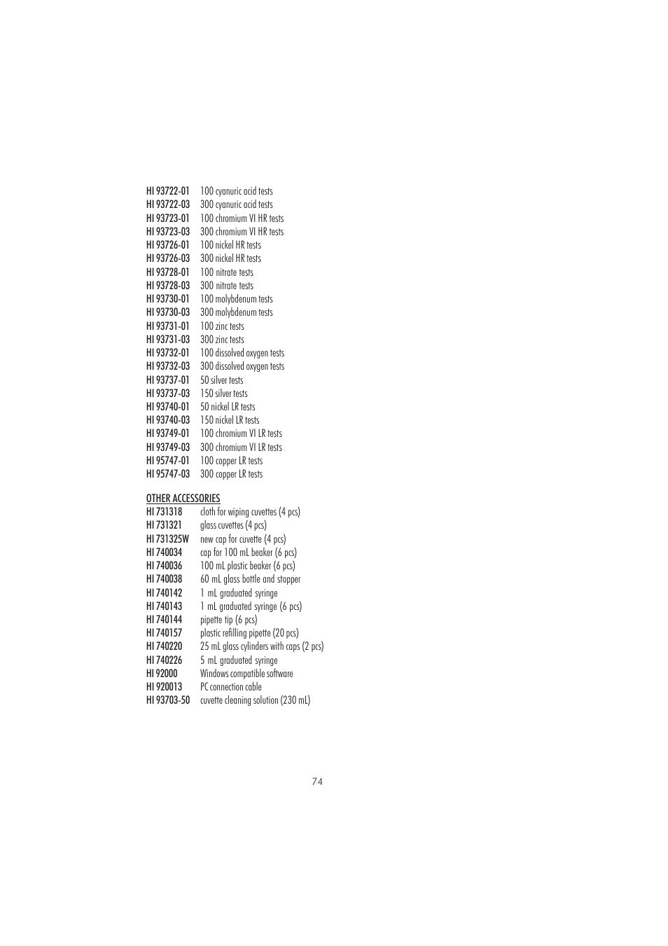 Hanna Instruments HI 83206 User Manual | Page 74 / 76