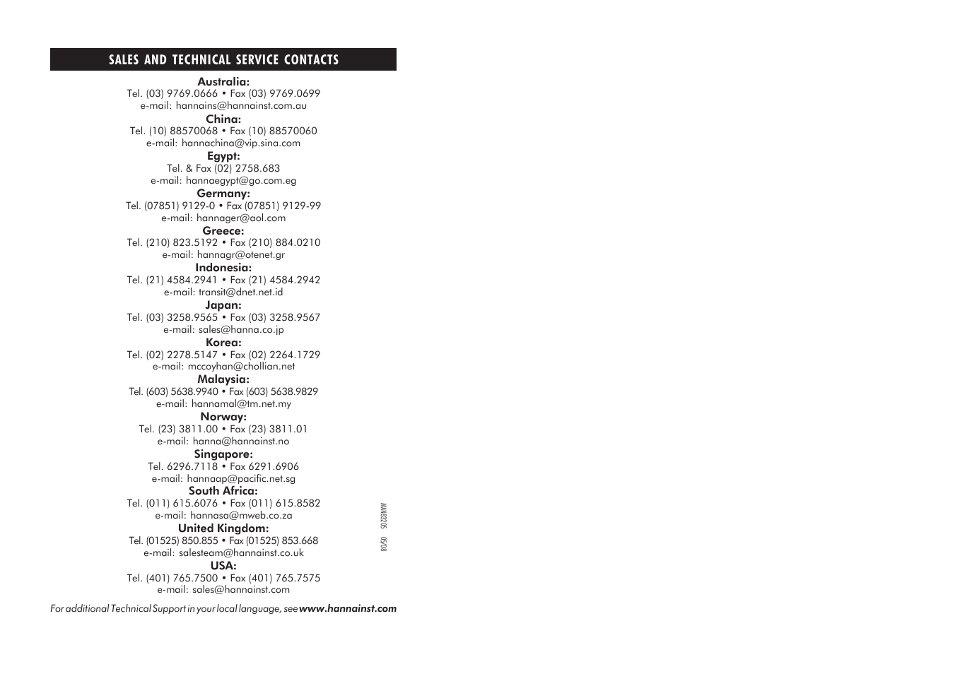 Hanna Instruments HI 83205-2008 User Manual | Page 39 / 39