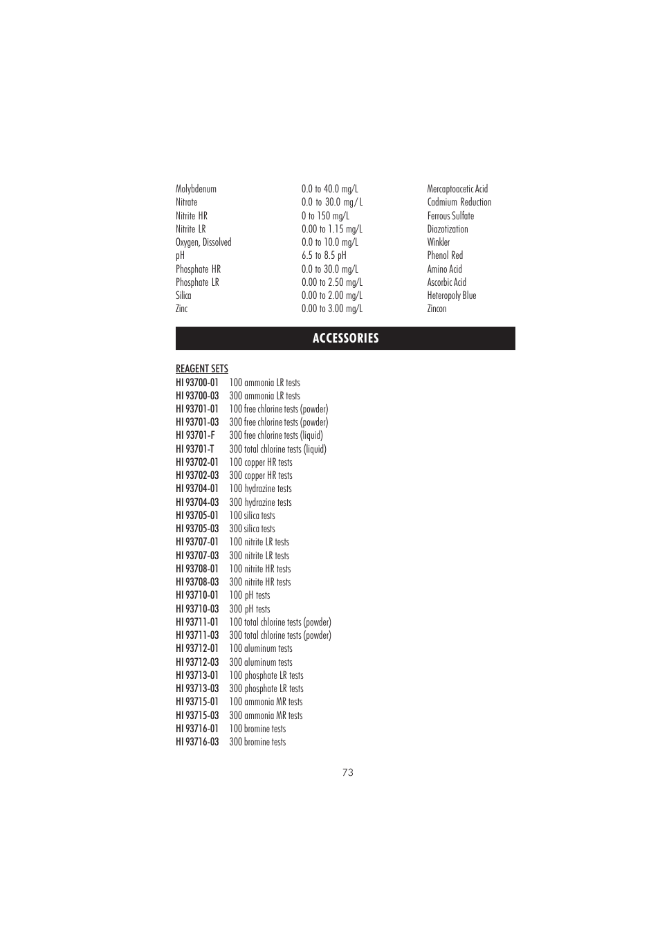 Hanna Instruments HI 83205 User Manual | Page 73 / 76