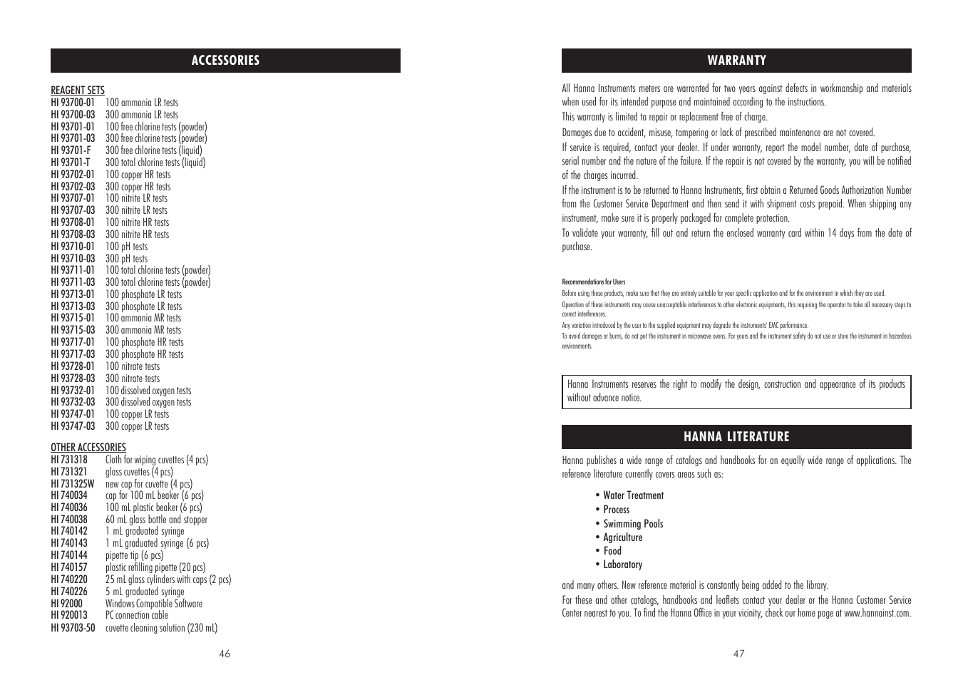 Hanna Instruments HI 83203-2008 User Manual | Page 24 / 25