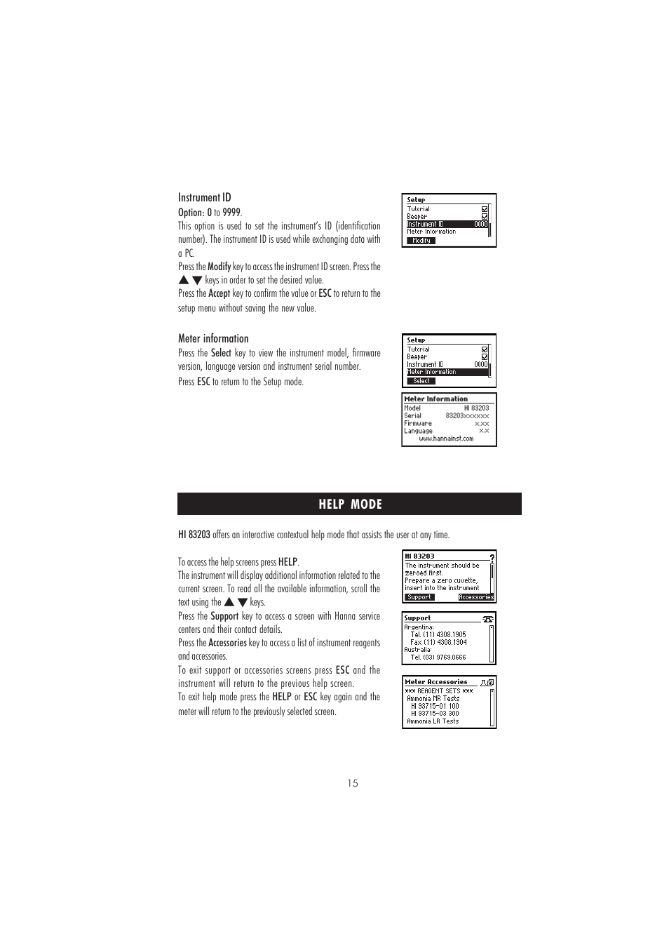 Hanna Instruments HI 83203 User Manual | Page 15 / 48
