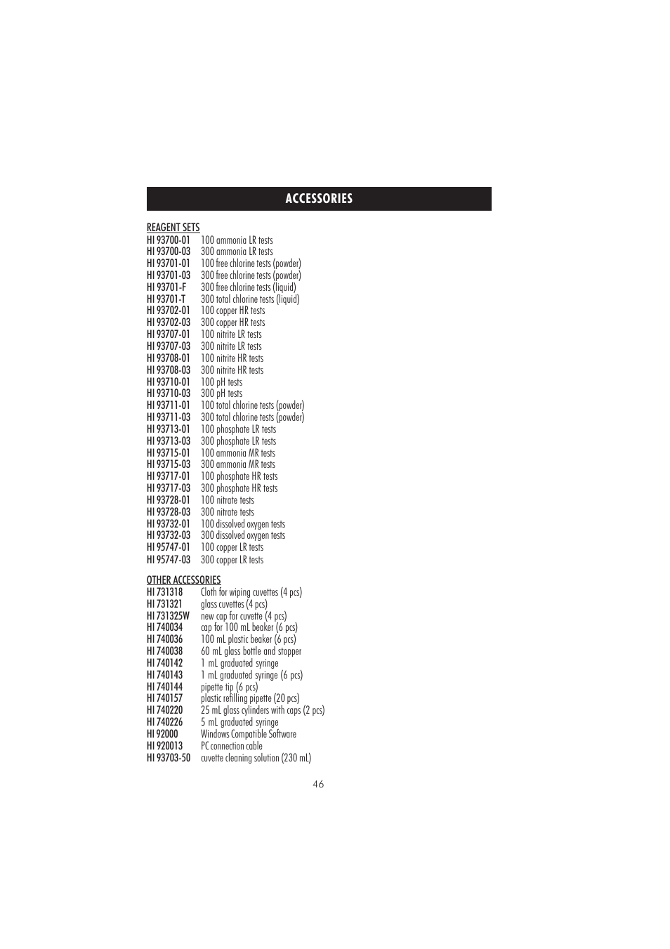 Hanna Instruments HI 83203 User Manual | Page 46 / 48