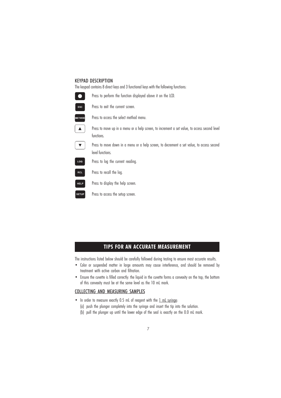 Tips for an accurate measurement | Hanna Instruments HI 83203 User Manual | Page 7 / 48