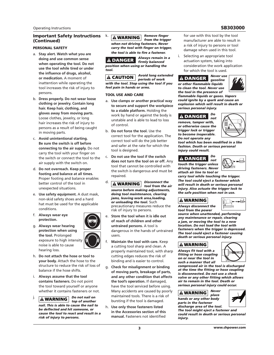 Campbell Hausfeld IN724801AV User Manual | Page 3 / 24