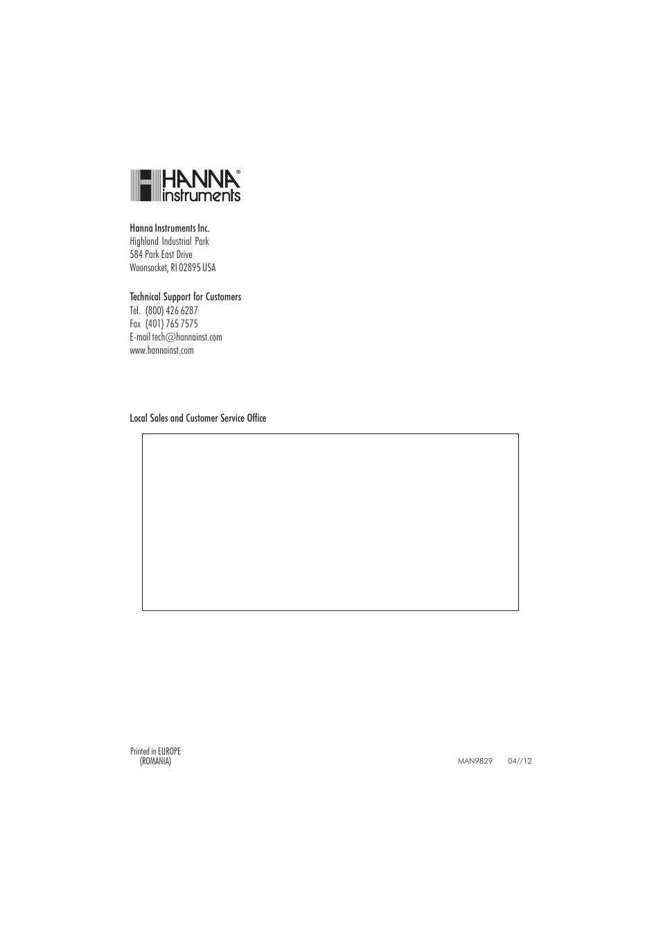 Hanna Instruments HI 9829 User Manual | Page 104 / 104