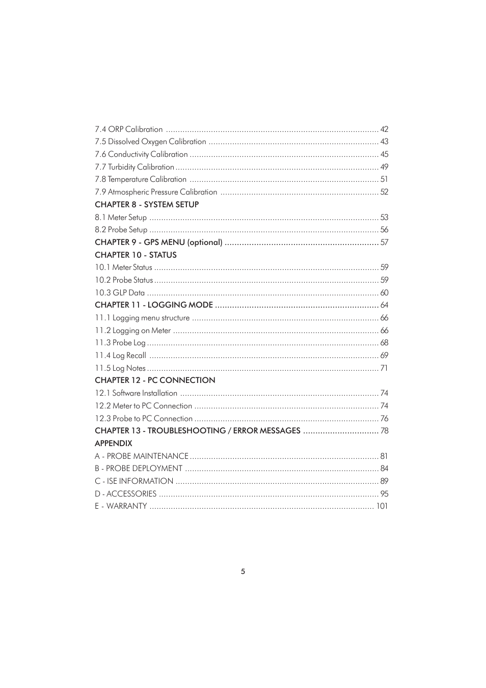 Hanna Instruments HI 9829 User Manual | Page 5 / 104