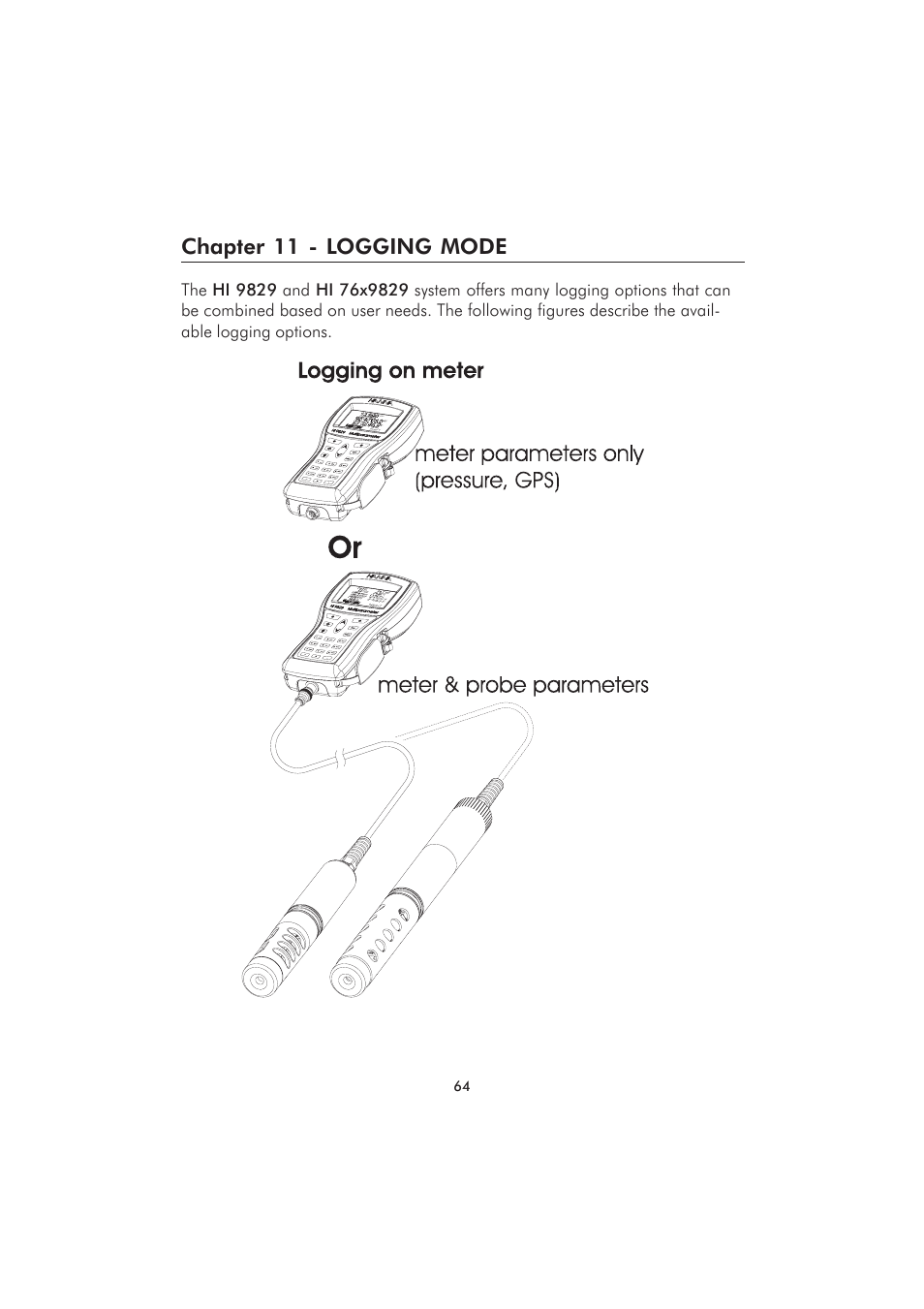 Chapter 11 - logging mode | Hanna Instruments HI 9829 User Manual | Page 64 / 104