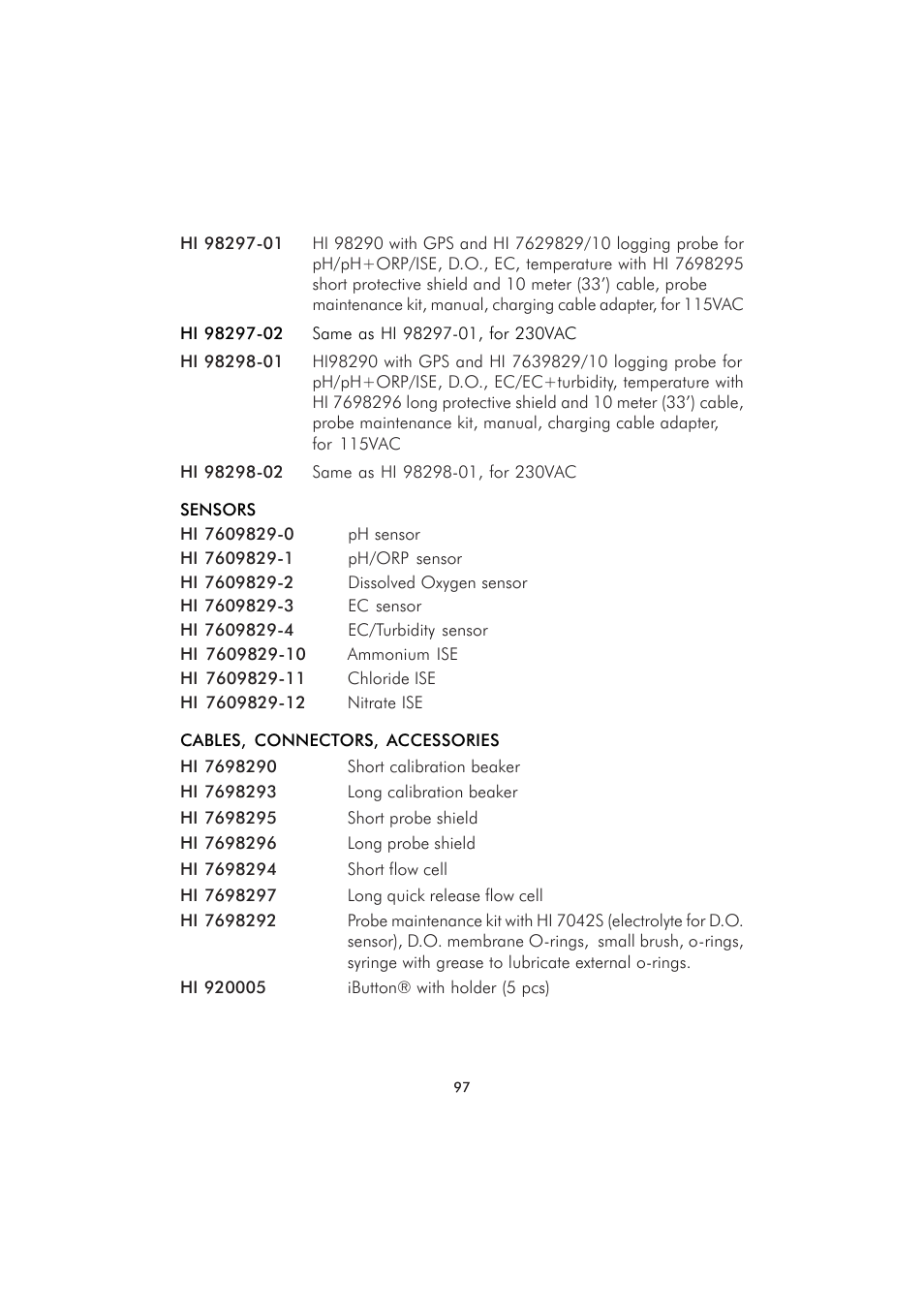 Hanna Instruments HI 9829 User Manual | Page 97 / 104
