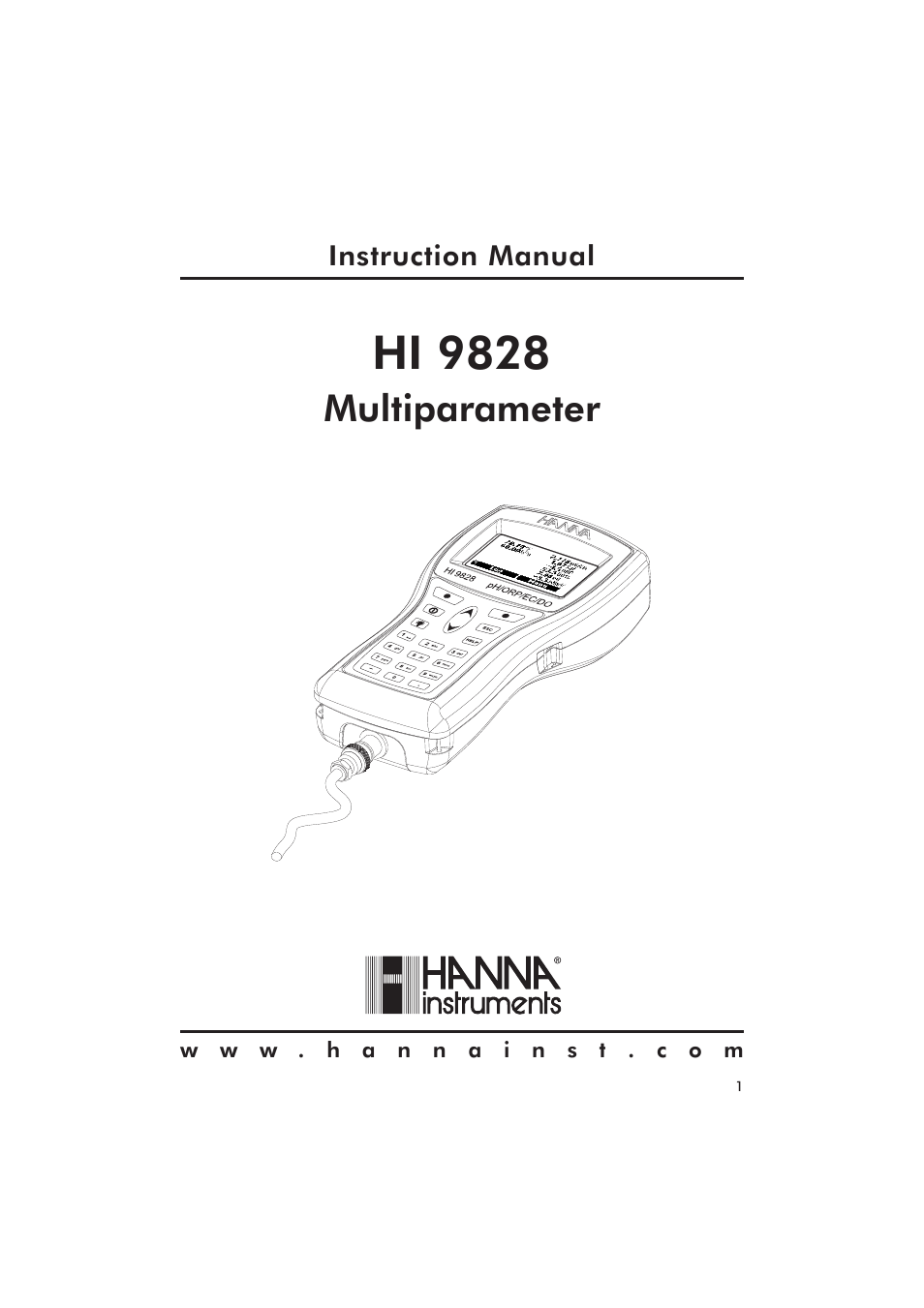 Hanna Instruments HI 9828 User Manual | 60 pages