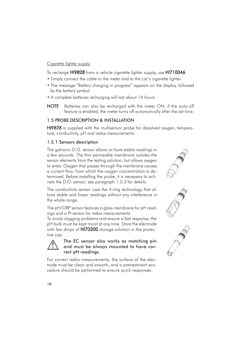 Hanna Instruments HI 9828 User Manual | Page 10 / 60