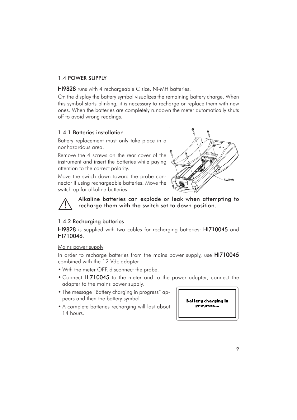 Hanna Instruments HI 9828 User Manual | Page 9 / 60