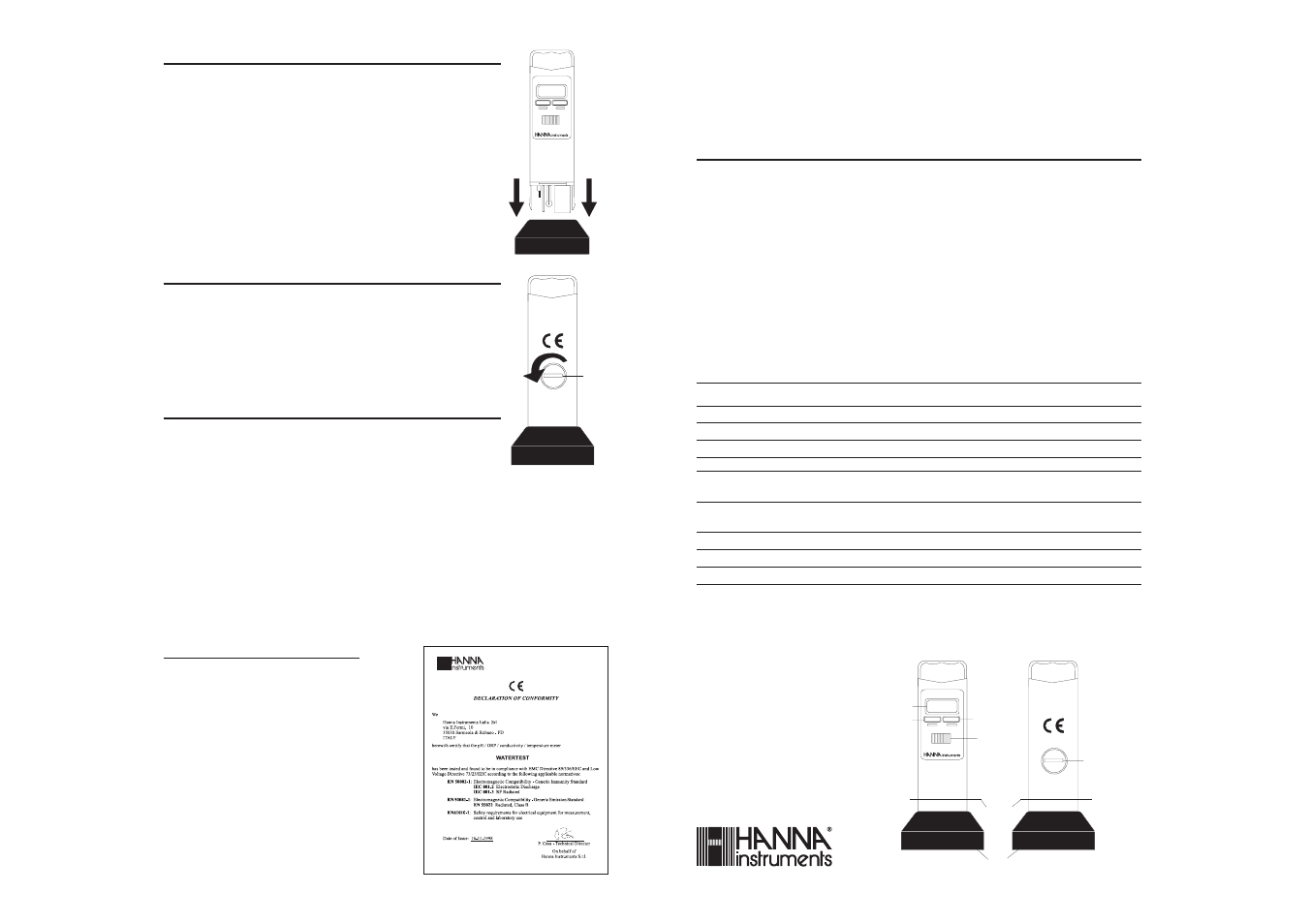 Hanna Instruments HI 98204 User Manual | 2 pages