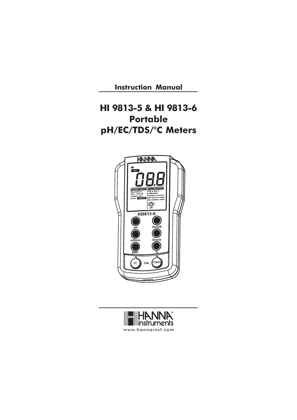 Hanna Instruments HI 9813-6 User Manual | 16 pages