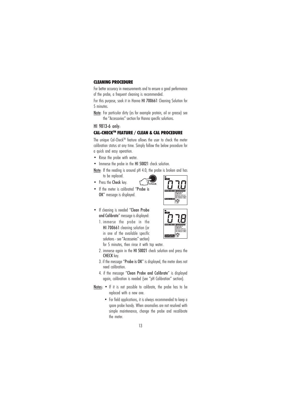 Hanna Instruments HI 9813-6 User Manual | Page 13 / 16