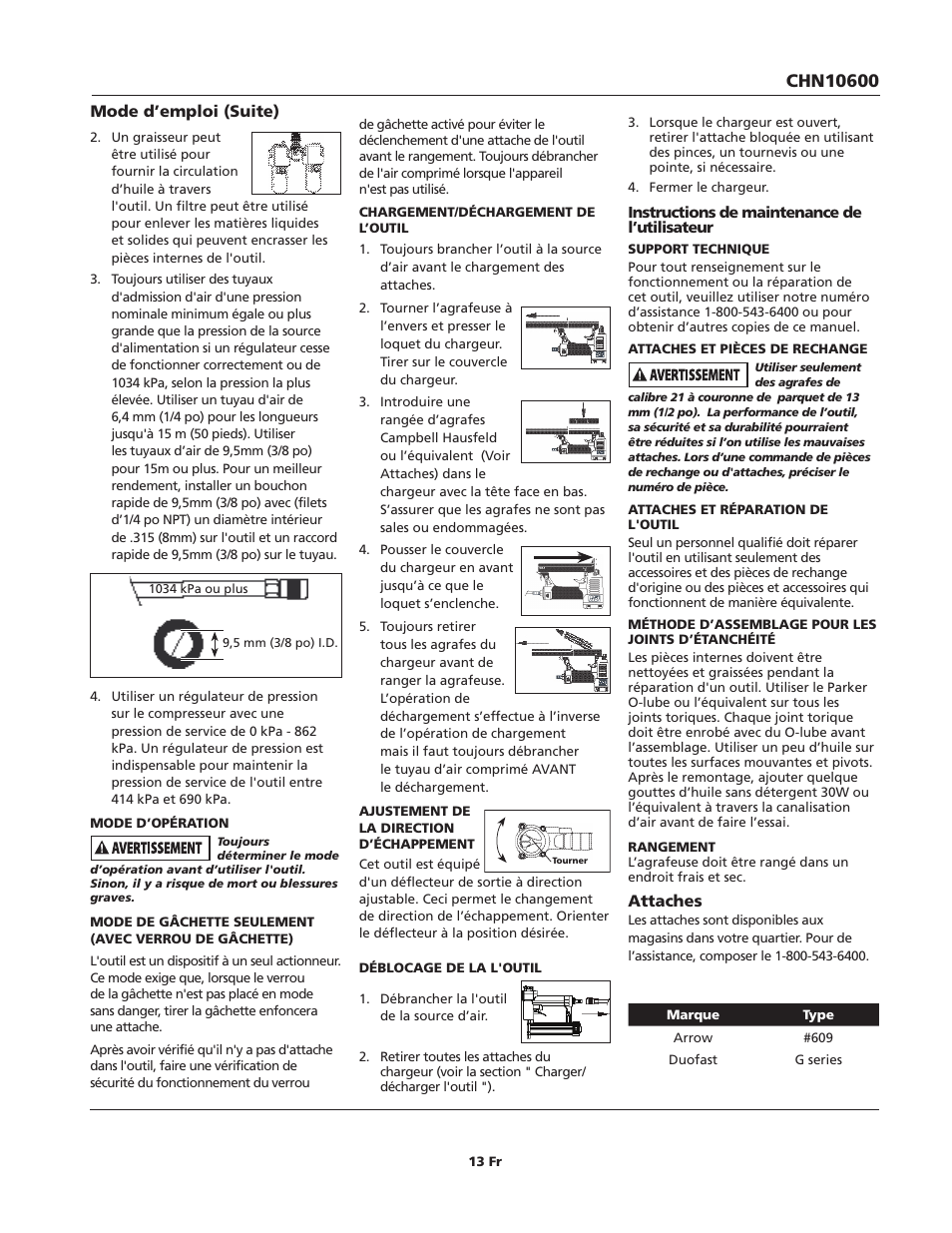 Campbell Hausfeld CHN10600 User Manual | Page 13 / 24