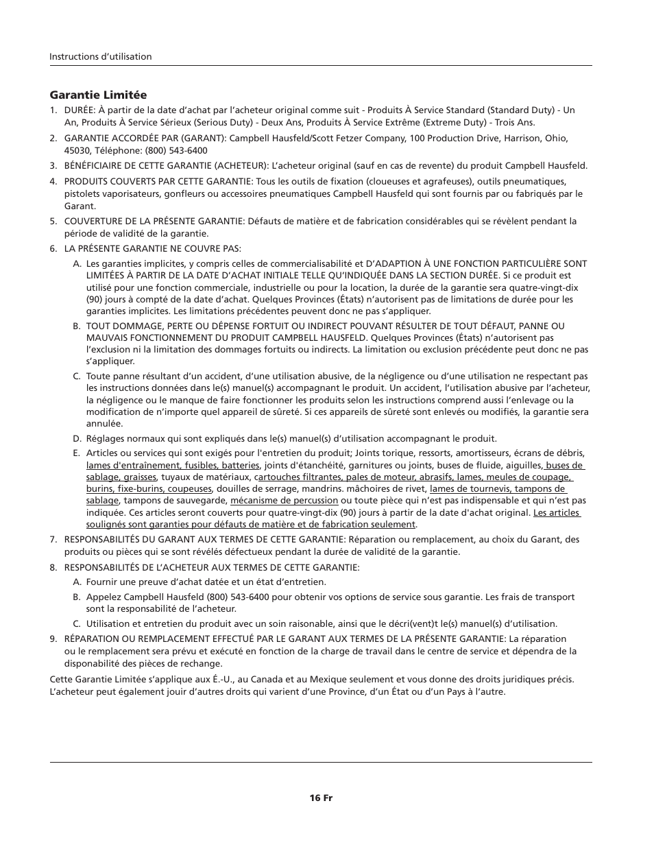 Campbell Hausfeld CHN10600 User Manual | Page 16 / 24