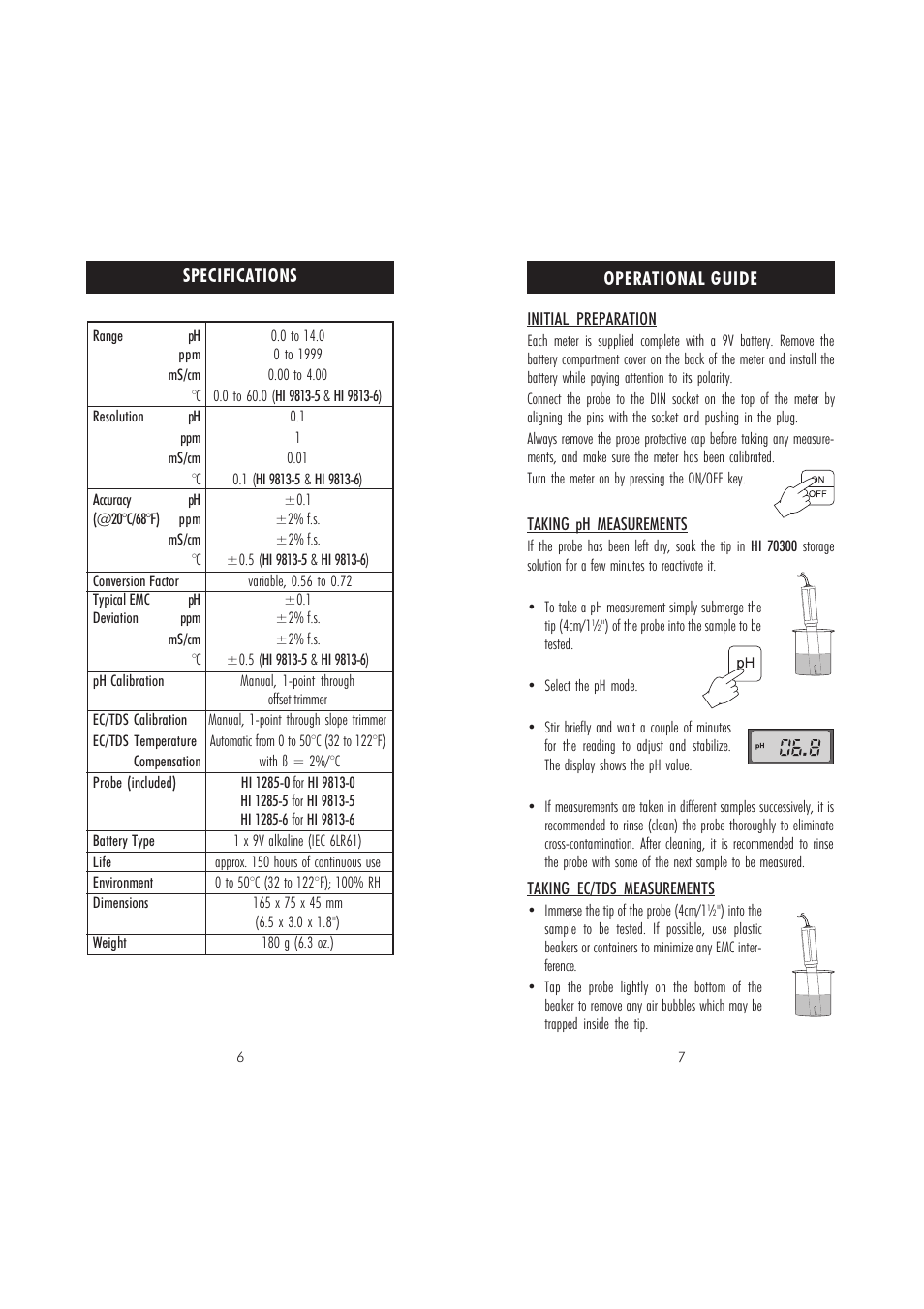 Hanna Instruments HI 9813-0 User Manual | Page 4 / 9