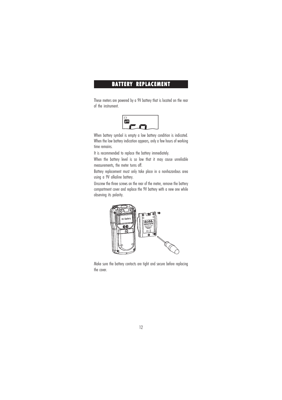 Hanna Instruments HI 9812-5N User Manual | Page 12 / 16