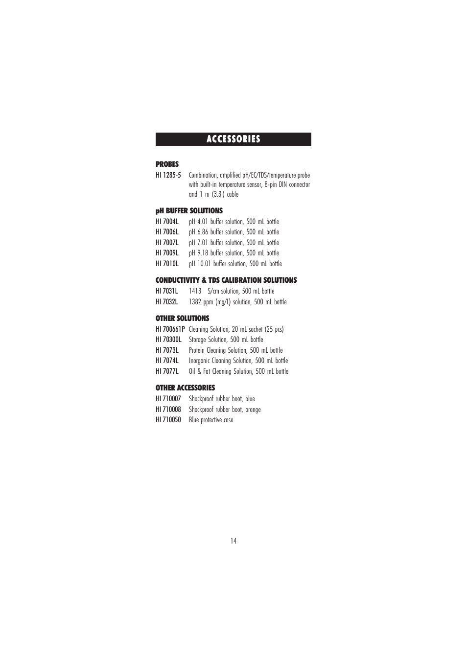 Hanna Instruments HI 9812-5N User Manual | Page 14 / 16
