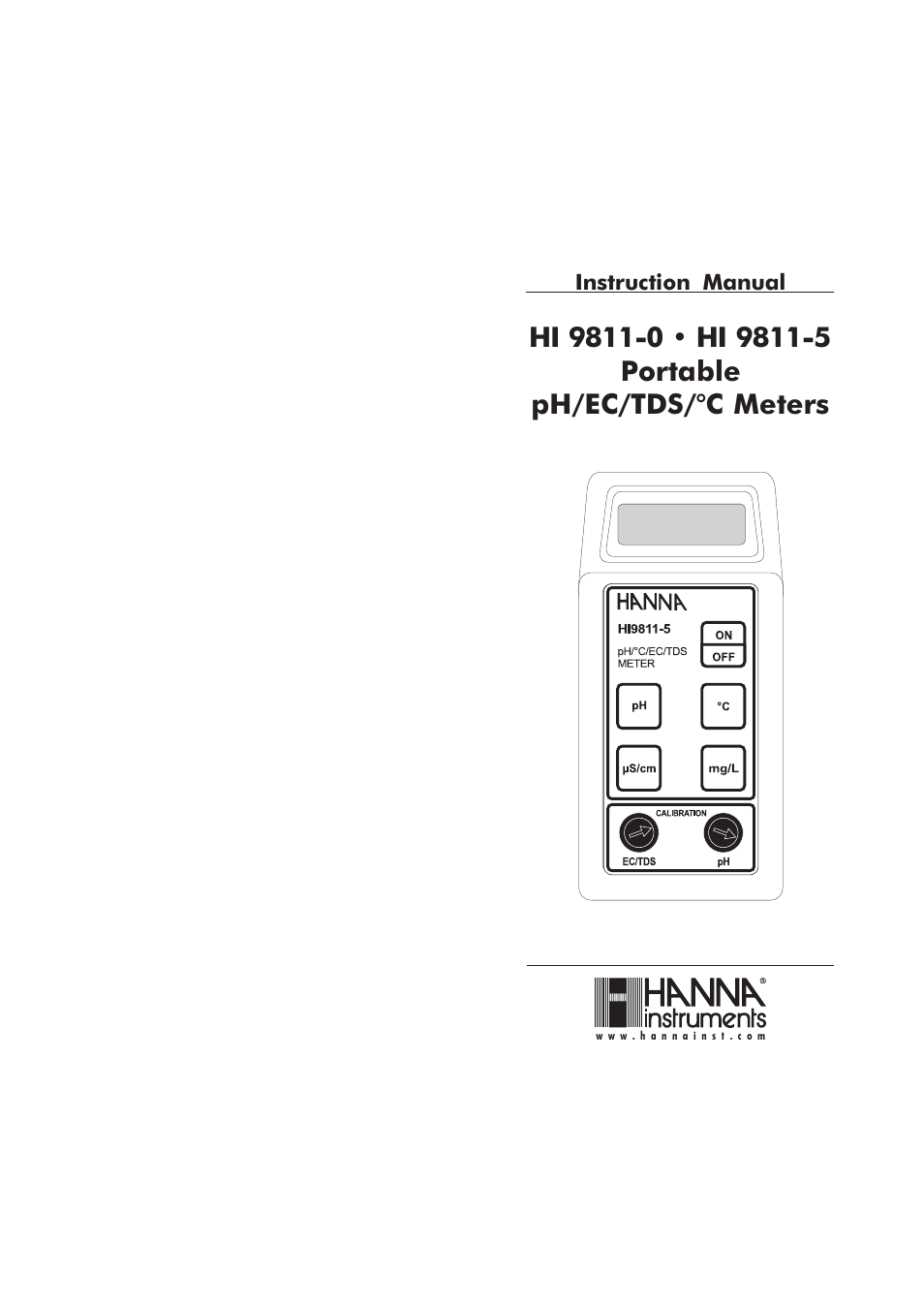 Hanna Instruments HI 9811-0 User Manual | 9 pages