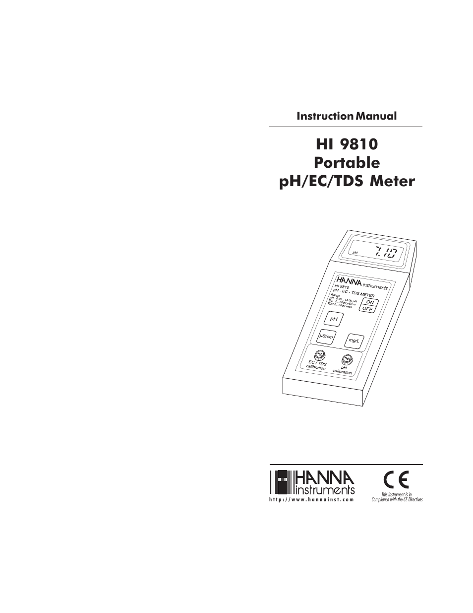 Hanna Instruments HI 9810 User Manual | 11 pages