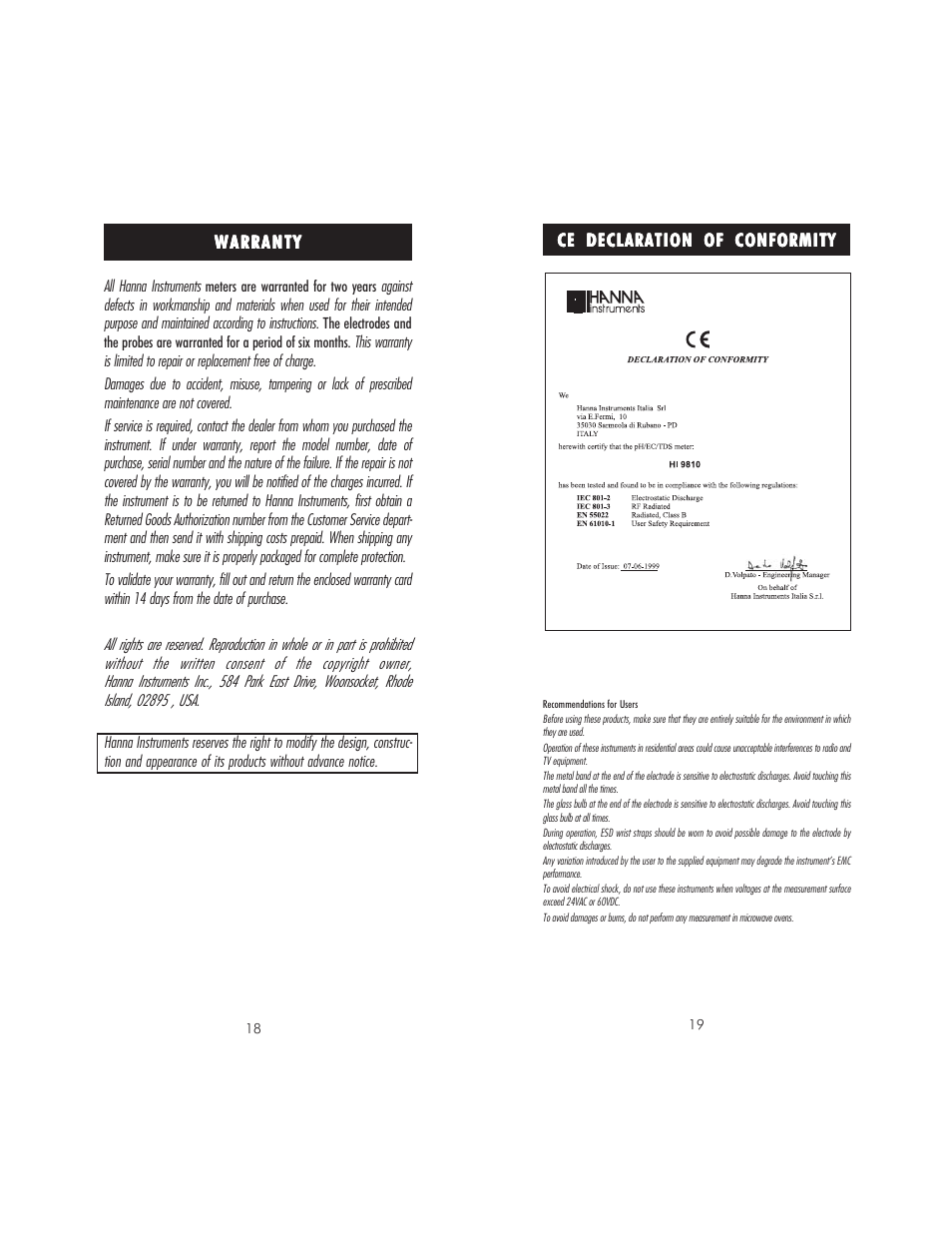 Hanna Instruments HI 9810 User Manual | Page 10 / 11
