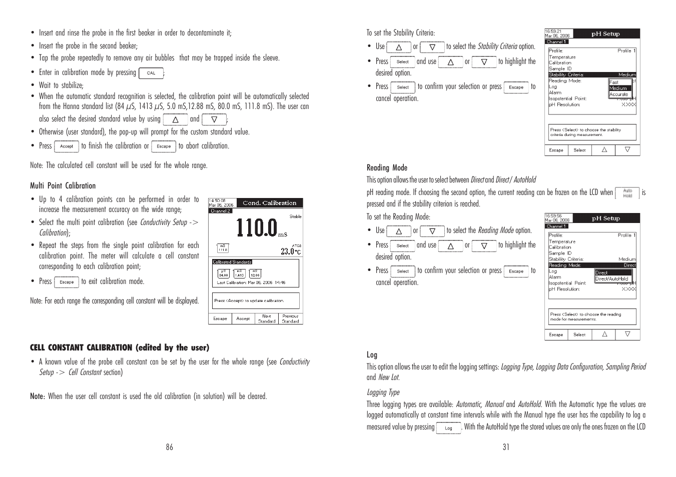 Hanna Instruments HI 4521 User Manual | Page 31 / 58