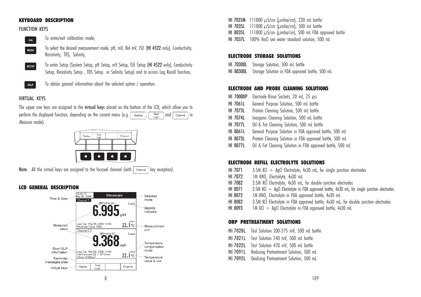 Hanna Instruments HI 4521 User Manual | Page 8 / 58