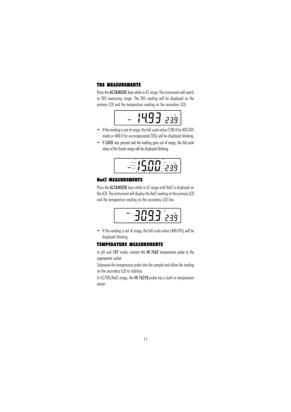 Hanna Instruments HI 2550 User Manual | Page 11 / 64