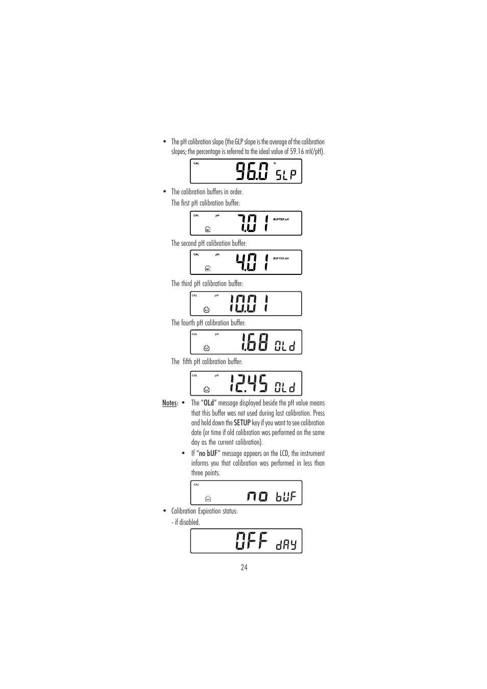 Calibration expiration status: - if disabled | Hanna Instruments HI 2550 User Manual | Page 24 / 64