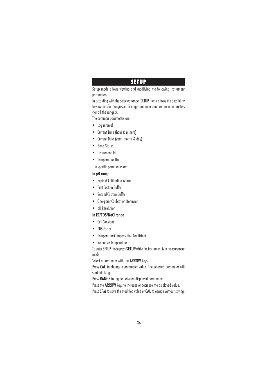 Hanna Instruments HI 2550 User Manual | Page 36 / 64