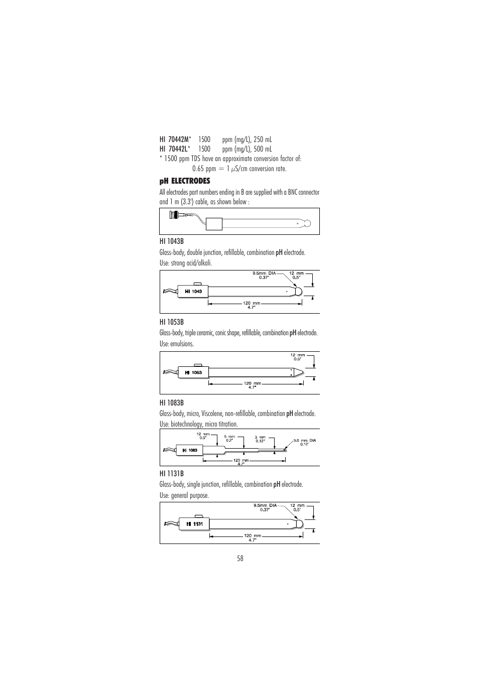 Hanna Instruments HI 2550 User Manual | Page 58 / 64